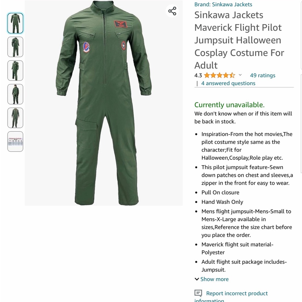 Fighter pilot costume